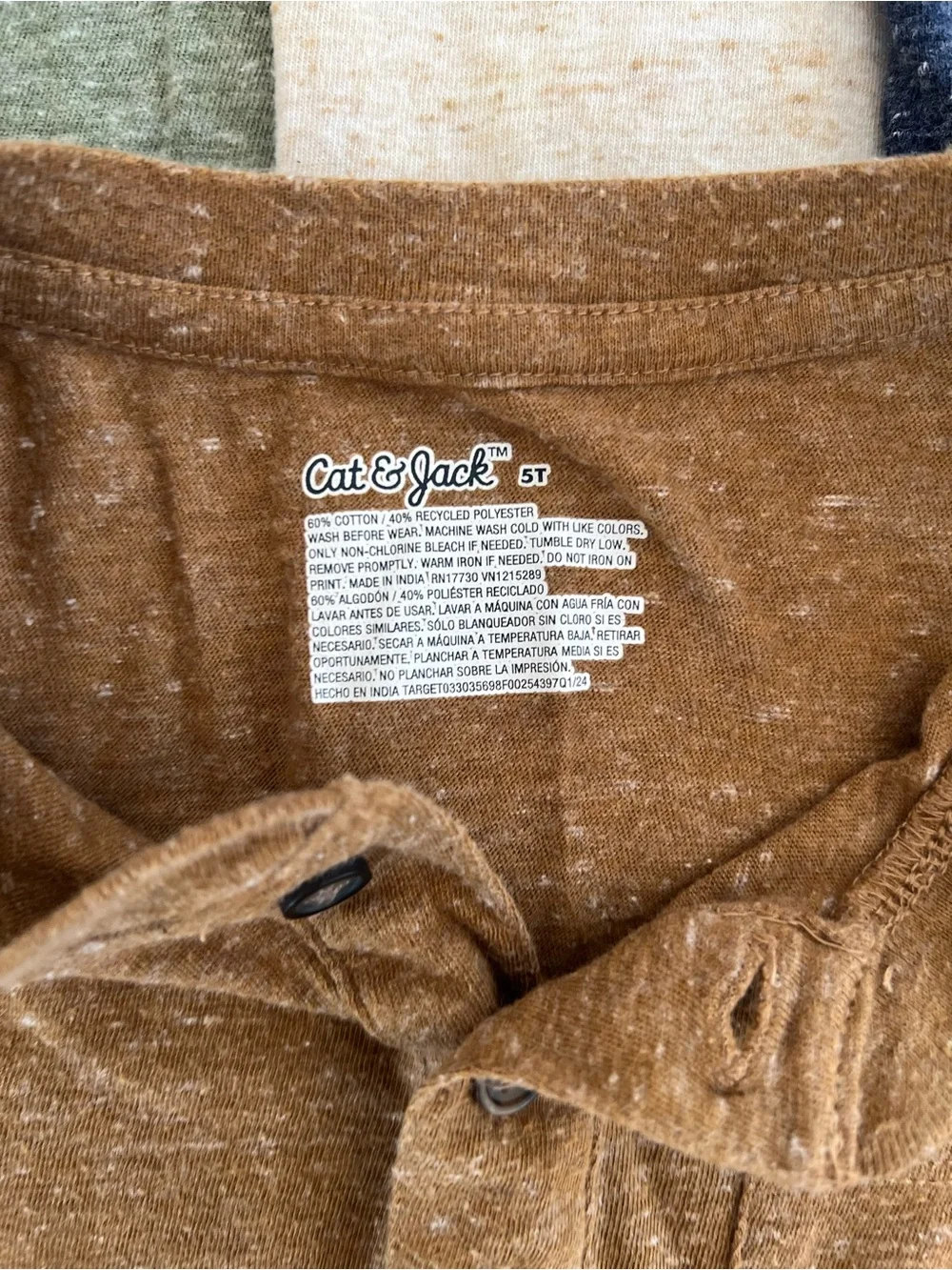Kids Cat and Jack Neutral Heathered shirts bundle- Set of 5